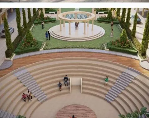 Outdoor amphitheater and courtyard amenity space, Ajmer Road luxury residences