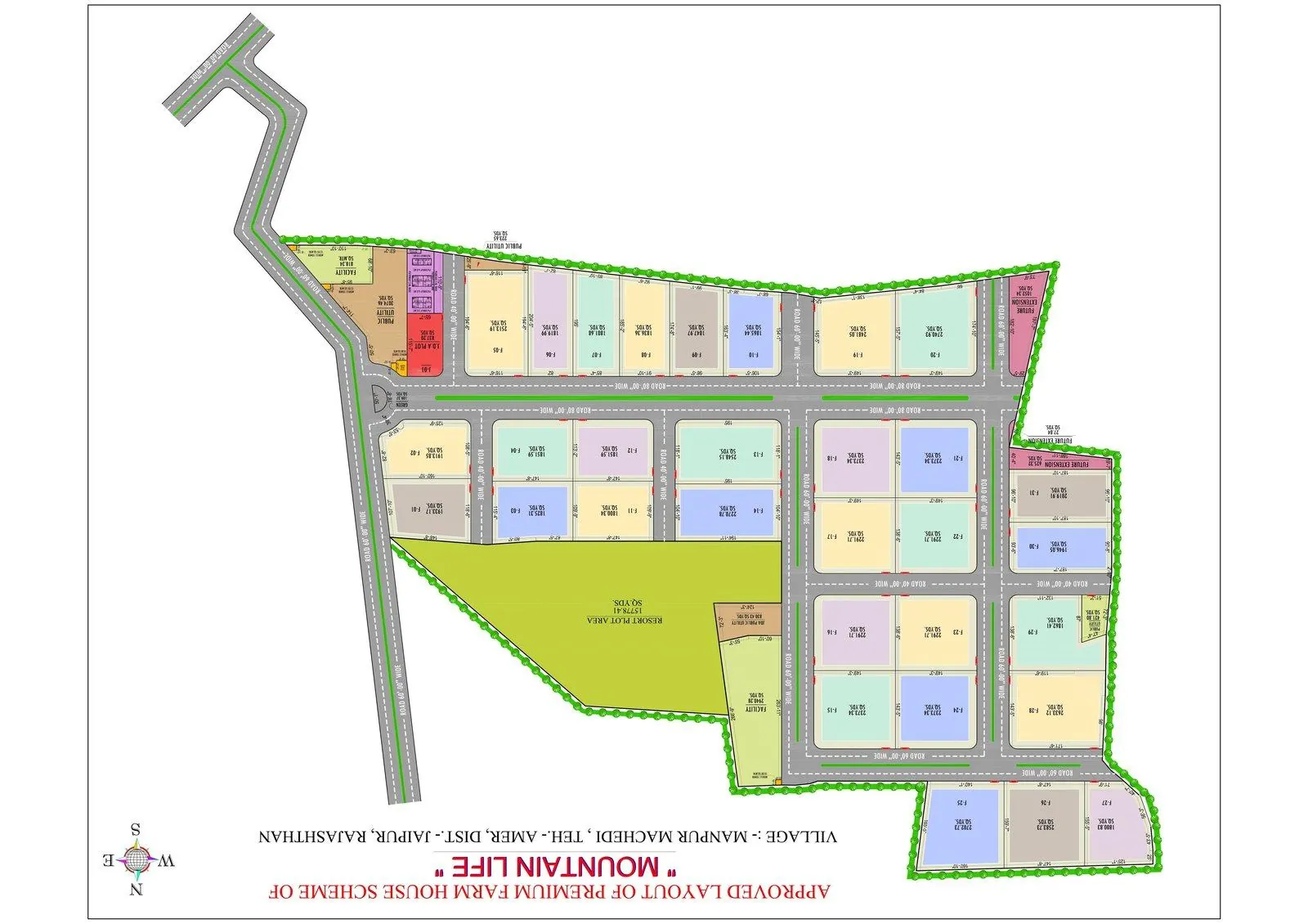 Approved JDA layout plan of Mountain Life Farm, Jaipur