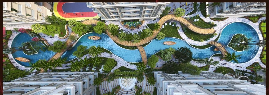 300-metre landscaped water canal running through Vardhman Eminara, Mansarovar Jaipur